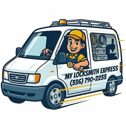 My Locksmith Express mobile service van with full toolkit dispatched to customer location across Charlotte and Lake Norman, NC